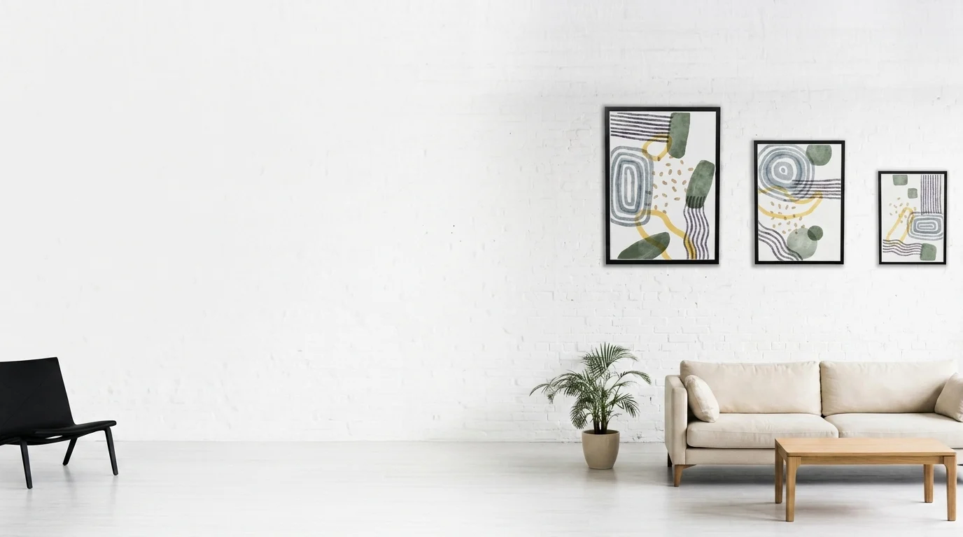 Minimalist Living Room - Cream & Oak